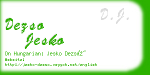 dezso jesko business card